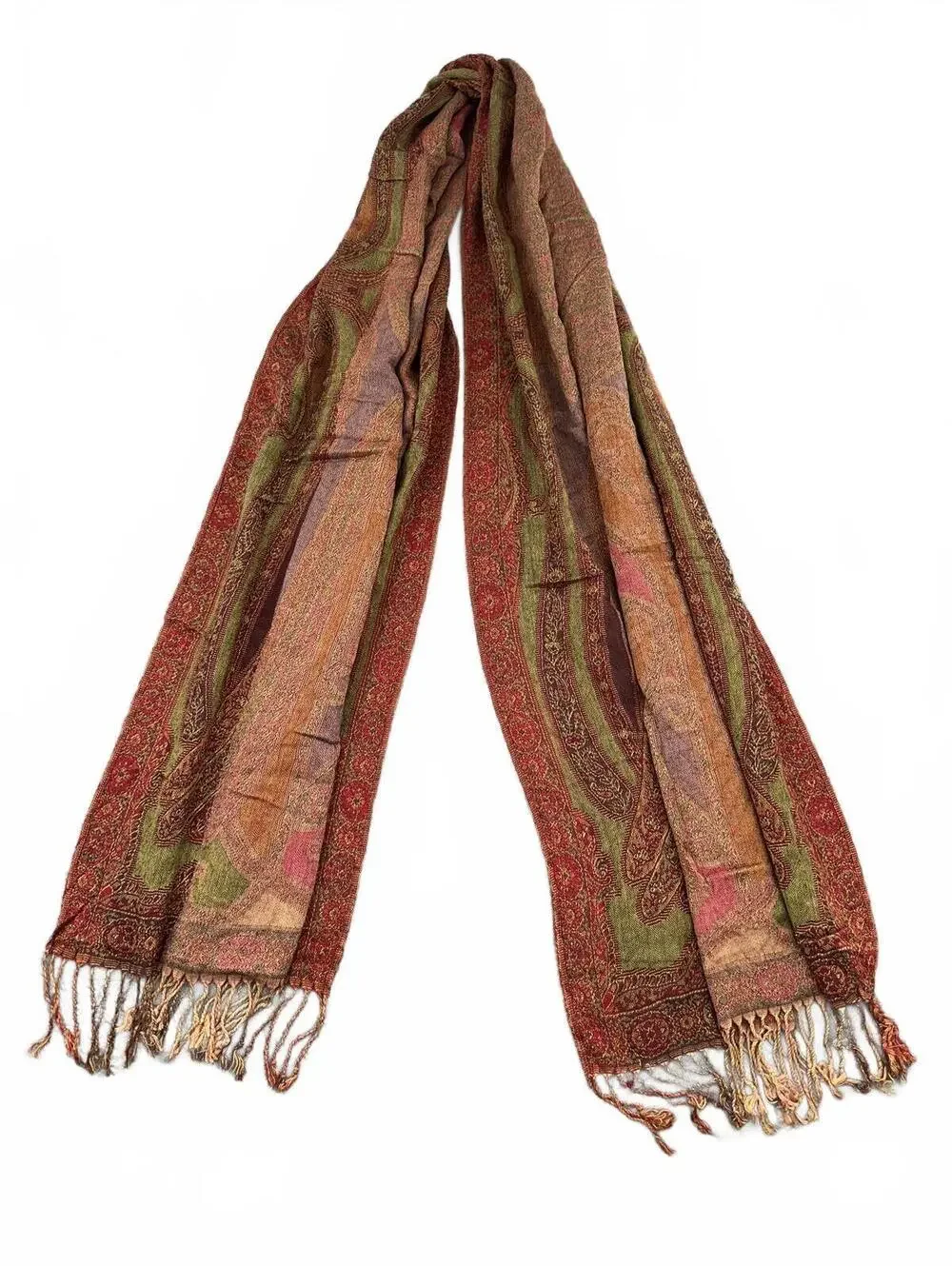 Multi Color Paisley Fringe Scarf